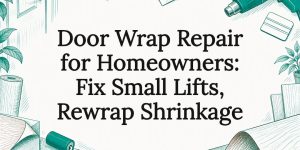 Decorative sketch of door wrap repair tools