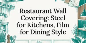 Illustrated restaurant wall covering title card