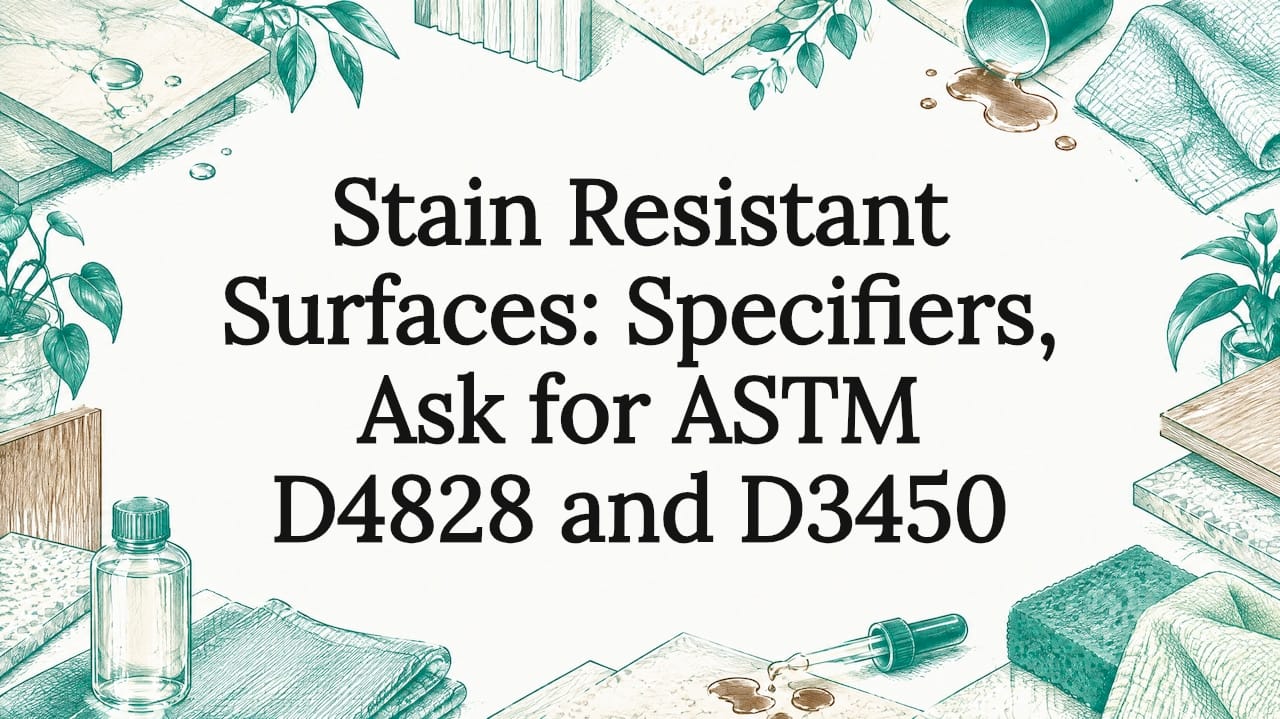 Decorative stain testing title card