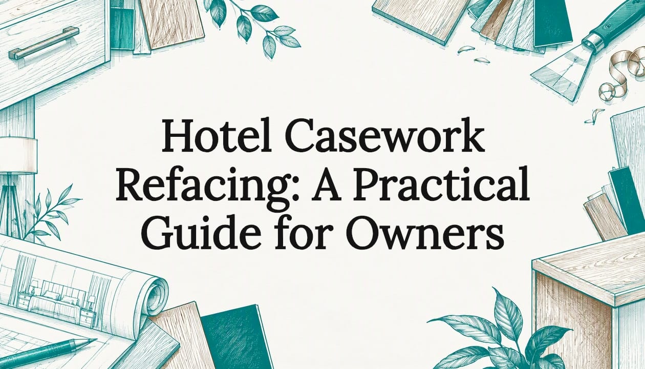 Sketch-framed hotel casework refacing title card