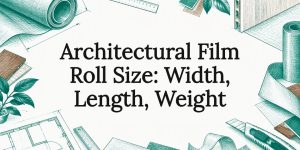 Architectural film roll sizing title card illustration