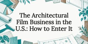 Architectural film business title card illustration