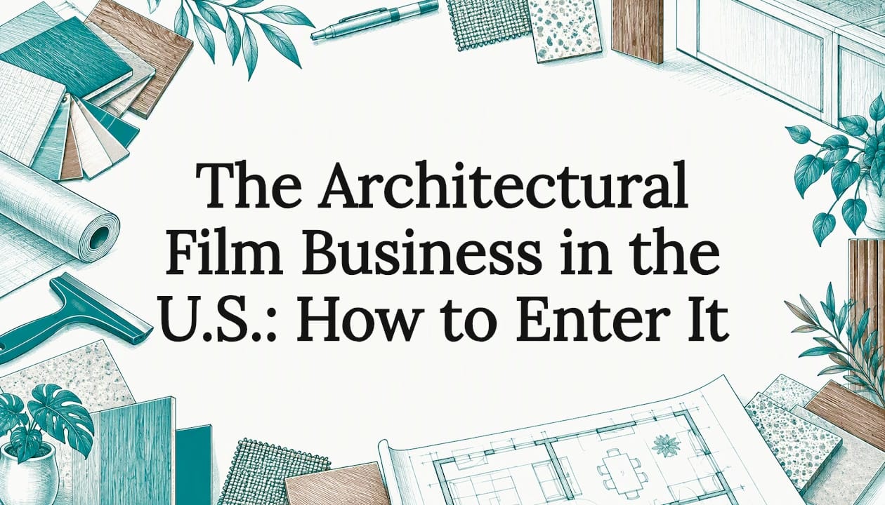 Architectural film business title card illustration