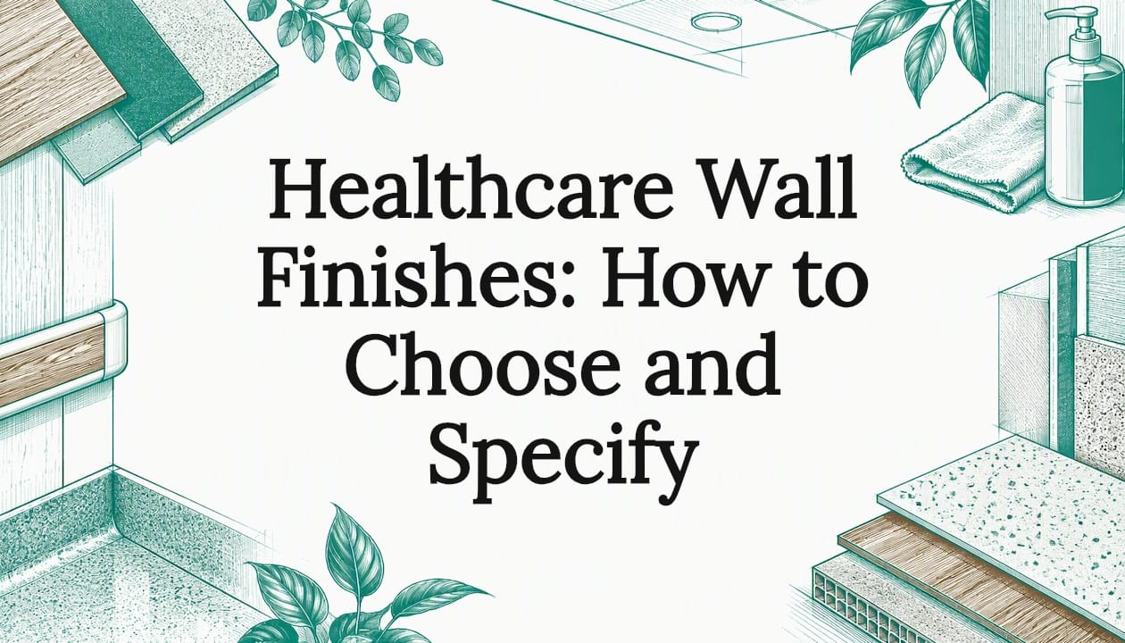 Healthcare wall finish title card illustration