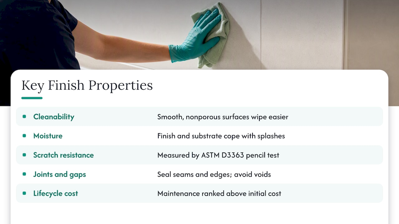 Five factors for selecting healthcare wall finishes